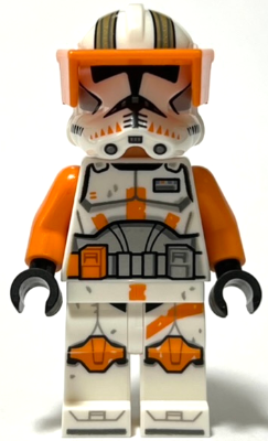 sw1233 - Clone Trooper Commander Cody, 212th Attack Battalion (Phase 2) - Orange Visor, Nougat Head, Helmet with Holes, Printed Legs