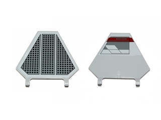 x1435pb006L - Flag 5 x 6 Hexagonal with SW Black Radiator Plate Pattern on One Side and Squadron Marks on Other Side Left (Sticker) - Set 9494