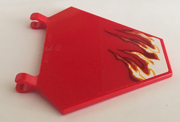 x1435pb024L - Flag 5 x 6 Hexagonal with Whipping Flame on Transparent Background Pattern Model Left Side (Sticker) - Set 70721