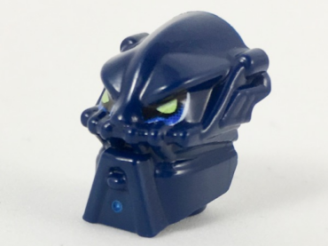 x1819px1 - Minifigure, Head, Modified Bionicle Inika Toa Hahli with Lime Eyes Pattern