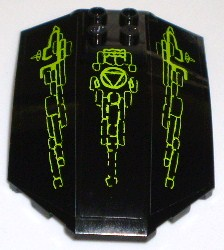 x224pb011 - Windscreen 8 x 6 x 2 Curved with Lime Lines and Atlantis Logo Pattern (Stickers) - Set 8061