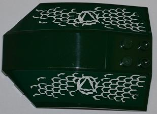 x224pb022R - Windscreen 8 x 6 x 2 Curved with Atlantis Logo and Fish Scales Pattern Model Right Side (Stickers) - Set 7978