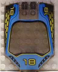 x224px1 - Windscreen 8 x 6 x 2 Curved with '18' and Blue / Yellow Racing Pattern