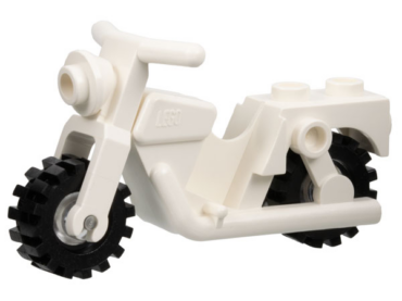 x81c02 - Motorcycle Town with Trans-Clear Wheels with Black Tires (x81 / 3464c02)
