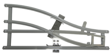 x879cx2 - Train, Track 4.5V Switch Point Right with Dark Gray Ties