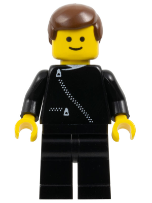 zip015 - Jacket with Zipper - Black, Black Legs, Brown Male Hair