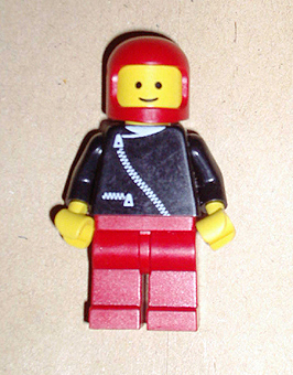 zip041 - Jacket with Zipper - Black, Red Legs, Red Classic Helmet