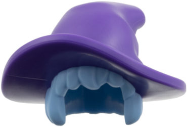 116548pb01 - Minifigure, Hair Combo, Hair with Hat, Shoulder Length with Molded Dark Purple Floppy Witch Hat Pattern