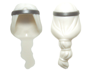 16691pb02 - Minifigure, Hair Long with Flat Silver Headband Pattern