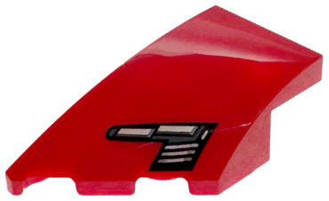 6930pb009 - Wedge 4 x 2 Left No Studs with Black, Dark Bluish Gray, and Silver Ferrari SF90 XX Stradale Headlight with White Highlights Pattern