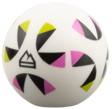 7819pb02 - Ball, Sports Soccer with Stud Holder with Sports Mountain Logo, Black, Lime, and Dark Pink Shapes Pattern