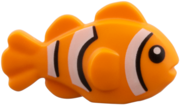 8038pb01 - Fish with Black Eyes, White Stripes (Clownfish) Pattern