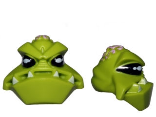 95203pb01 - Minifigure, Head, Modified Alien with 4 Fangs and Brain Tissue Pattern