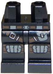 970c00pb0871 - Hips and Legs with Reddish Brown Straps, Light Bluish Gray Knee Pads and Pouch and Silver Fasteners Pattern