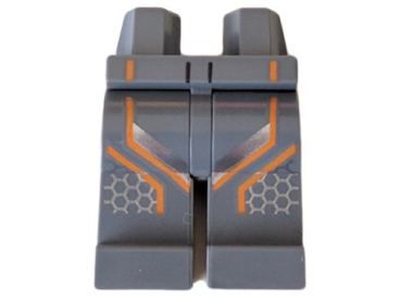 970c00pb0959 - Hips and Legs with Racing Suit, Orange and Silver Stripes Pattern