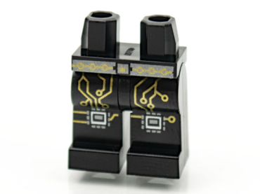 970c00pb1198 - Hips and Legs with Gold and Pearl Dark Gray Belt and Circuitry Knee Pads Pattern