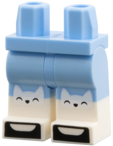 970c00pb1928 - Hips and Legs with Molded White Lower Legs / Boots and Printed Cat Head Socks, Black Toes Pattern