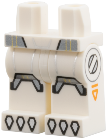 970c00pb1932 - Hips and Legs with Silver Belt, Chevron Kneepads, and Claws, Gold Trim, Orange Triangles on Side Pattern