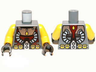 973pb0799c01 - Torso Atlantis Diver Two Hoses and Yellow Belt Pattern / Yellow Arms / Black Hands