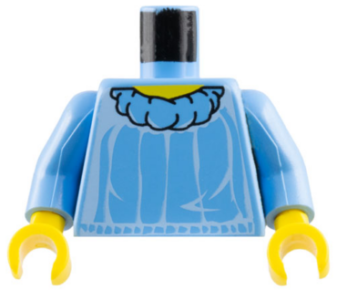 973px174c01 - Torso Blouse with Puffy Collar and White Creases, Yellow Neck Pattern / Medium Blue Arms / Yellow Hands