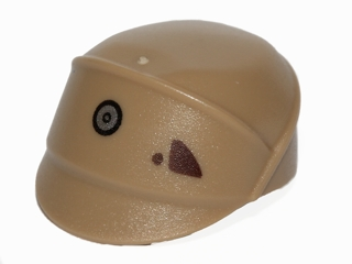 16497pb02 - Minifigure, Headgear Cap, SW Imperial Officer with Silver and Black Code Disk and Dark Brown Stains Pattern