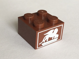 3003pb088 - Brick 2 x 2 with White Winged Lion Pattern