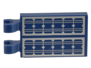 30350bpb105 - Tile, Modified 2 x 3 with 2 Clips with Solar Panels Pattern