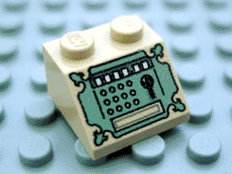 3039pb026 - Slope 45 2 x 2 with Sand Green Cash Register Pattern