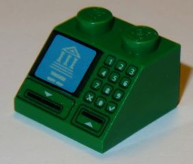 3039pb084 - Slope 45 2 x 2 with Building on Blue Screen, Card Slot and Keypad Pattern