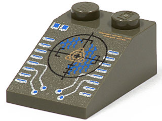 3298pb005 - Slope 33 3 x 2 with Blue and Copper Insectoid Scope and Silver Circuitry Pattern