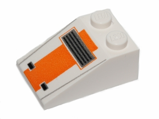 3298pb050 - Slope 33 3 x 2 with SW Snowspeeder Front with Vent and Orange Stripe Pattern