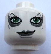 3626pb0550 - Minifigure, Head Female SW Aurra Sing, Large Green Eyes and Gray Lips Pattern