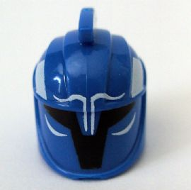 64806pb02 - Minifigure, Headgear Helmet SW Senate Commando Captain with Black Markings and Curved White Lines Pattern