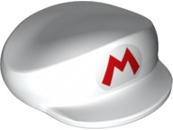 67017pb02 - Large Figure Headgear, Super Mario Cap with Red Capital Letter M Pattern (Fire Mario)