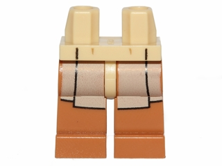 970c150pb04 - Hips and Medium Nougat Legs with Jedi Robe Pattern
