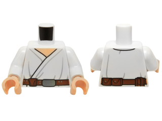 973pb1737c01 - Torso SW Wrap-Around Tunic and Utility Belt with Large Pouch, Light Folds Pattern / White Arms / Light Nougat Hands