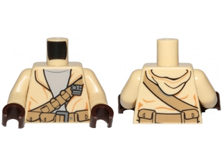 973pb2205c01 - Torso SW Hooded Shirt over Light Bluish Gray Undershirt and Dark Tan Straight and Diagonal Belts with Pockets Pattern / Tan Arms / Dark Brown Hands