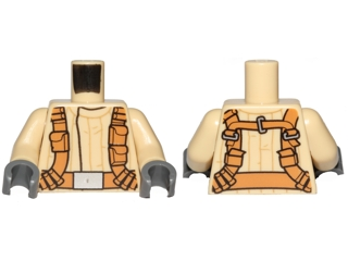 973pb2224c01 - Torso SW Mandarin Collar, Dark Orange Utility Belts Pattern (SW Resistance Trooper) / Tan Arms / Dark Bluish Gray Hands