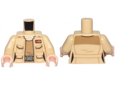 973pb3680c01 - Torso Female Outline SW Jacket with Resistance Army Lieutenant Rank Badge and Dark Tan Undershirt Pattern / Tan Arms / Light Nougat Hands