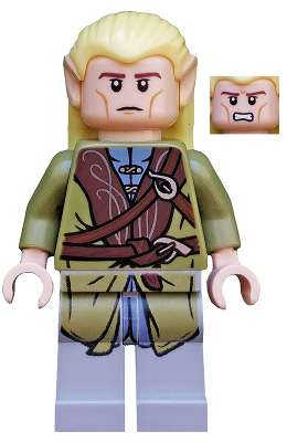 lor015 - Legolas - Olive Green Robe, Long Cheek Lines