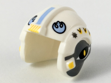 x164pb21 - Minifigure, Headgear Helmet SW Rebel Pilot with Bright Light Blue Rebel Alliance Symbol and Dark Bluish Gray Sides Pattern