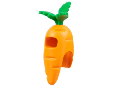 100903pb01 - Minifigure, Headgear Head Cover, Costume Carrot with Molded Green Leaves Pattern