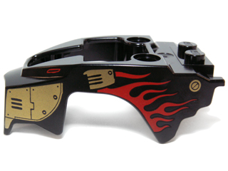 11110pb06 - Flywheel Fairing Lion Shape with Gold Armor and Red Flames Pattern