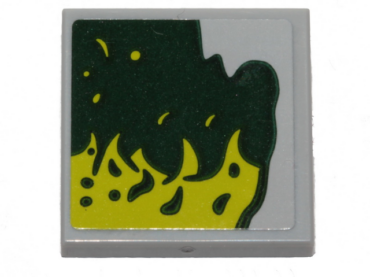 11203pb043L - Tile, Modified 2 x 2 Inverted with Lime Slime Pattern Model Left Side (Sticker) - Set 40336