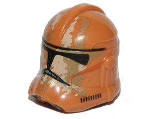 11217pb12 - Minifigure, Headgear Helmet SW Clone Trooper (Phase 2) with Tan and Dark Tan Camouflage Pattern
