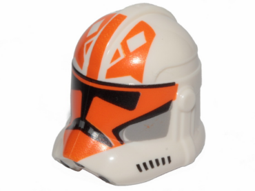 11217pb14 - Minifigure, Headgear Helmet SW Clone Trooper (Phase 2) with Black Visor and Orange 332nd Company Pattern