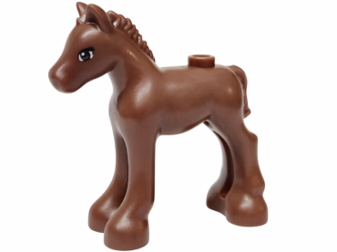 11241pb04 - Horse, Friends, Foal with Black, White, and Reddish Brown Eyes with 3 Eyelashes Pattern