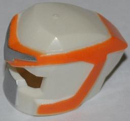11265pb01 - Minifigure, Headgear Helmet Space with Open Visor Small and Orange and Silver Markings Pattern