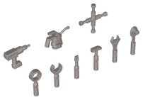 11402 - Minifigure, Utensil Tools, 9 in Bag (Multipack)