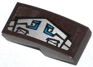 11477pb013L - Slope, Curved 2 x 1 x 2/3 with Blue and Silver Gorilla Armor Pattern Model Left Side (Sticker) - Set 70125
